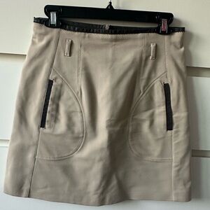 Zara Beige Mini Skirt with Black Accents
